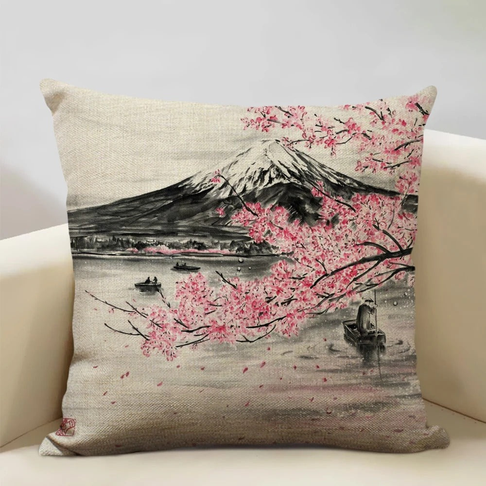 BowLift | BeauRêve Cushion Cover with Mount Fuji - Japanese Style for Any Space
