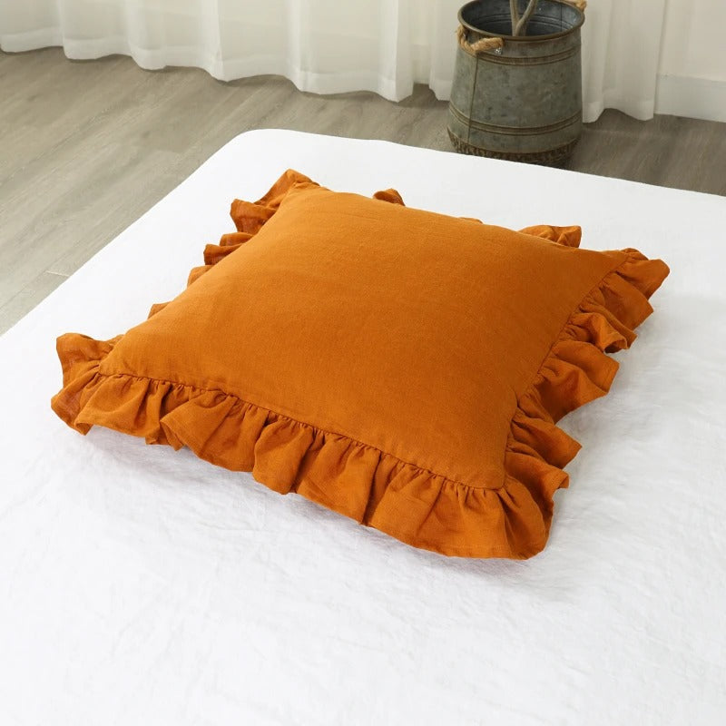 BowLift | Elegant Linen Cushion Cover - with Ruffles for Ultimate Comfort
