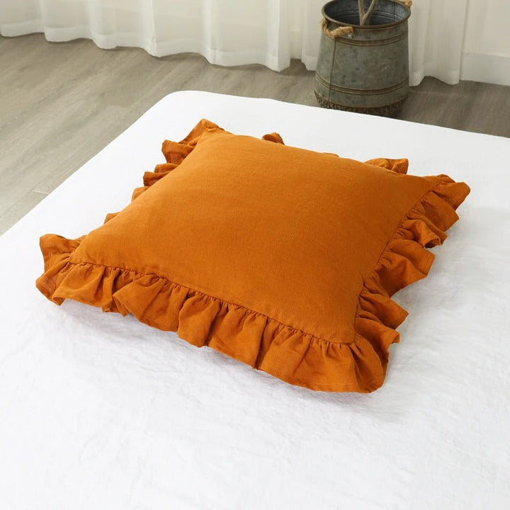 BowLift | Elegant Linen Cushion Cover - with Ruffles for Ultimate Comfort