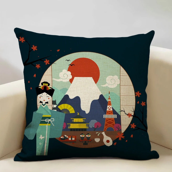 BowLift | BeauRêve Cushion Cover with Mount Fuji - Japanese Style for Any Space