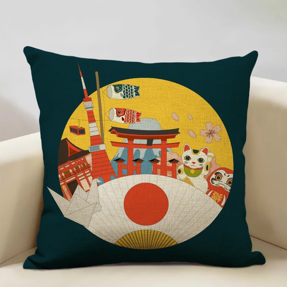 BowLift | BeauRêve Cushion Cover with Mount Fuji - Japanese Style for Any Space