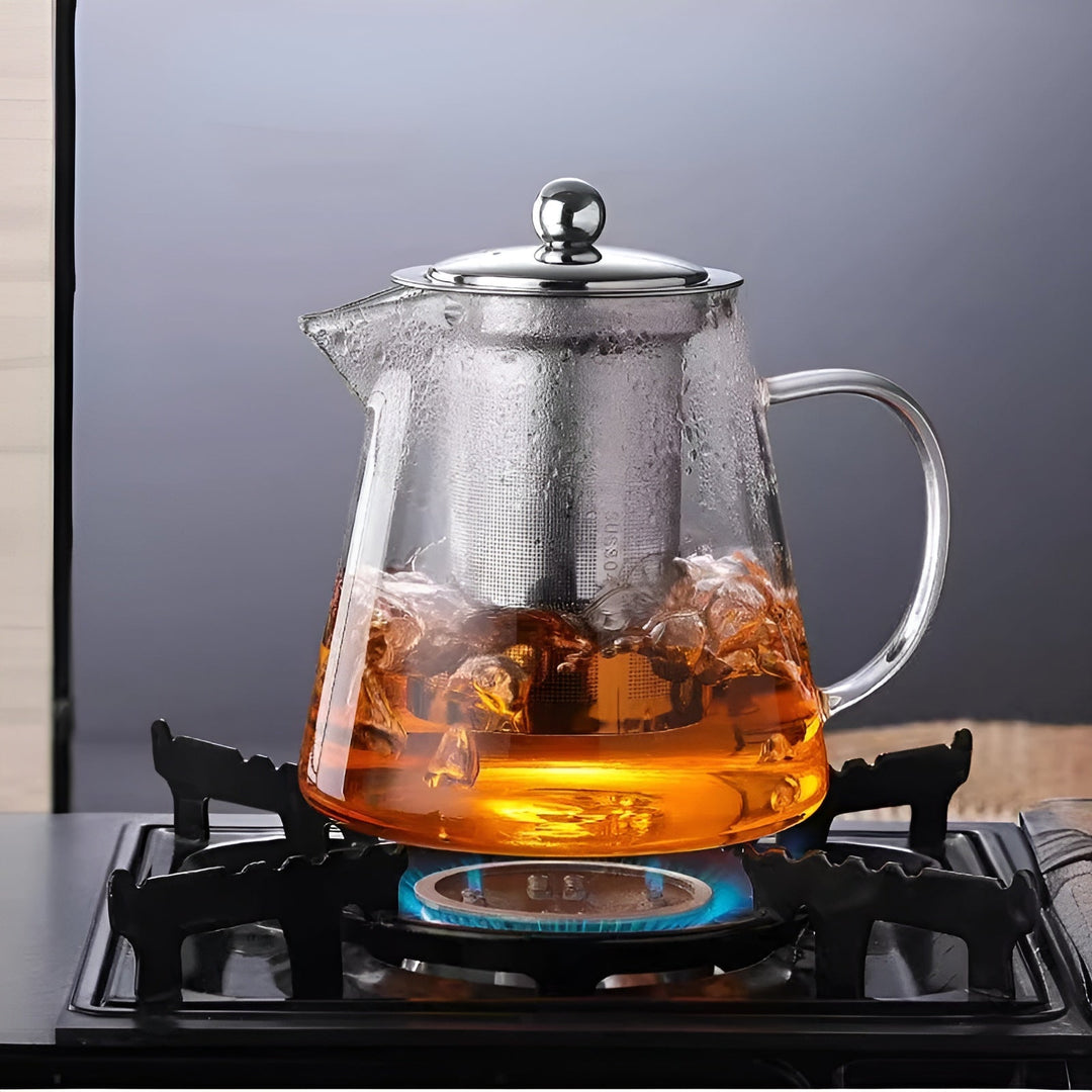 BowLift | Teekanne Claritéa | Borosilicate glass | With stainless steel filter & wooden lid | Heat resistant & dishwasher safe