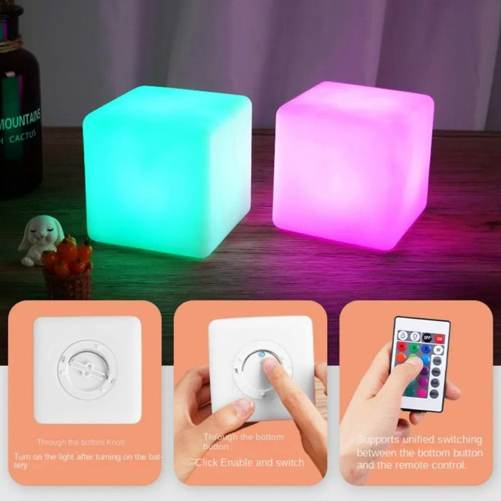 BowLift | LED Cube Lamp - Modern Square Lamp with Ambient Lighting