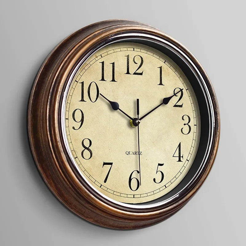 BowLift | WoodLuxe classic wall clock – stylish silent wooden decorative clock 30 cm