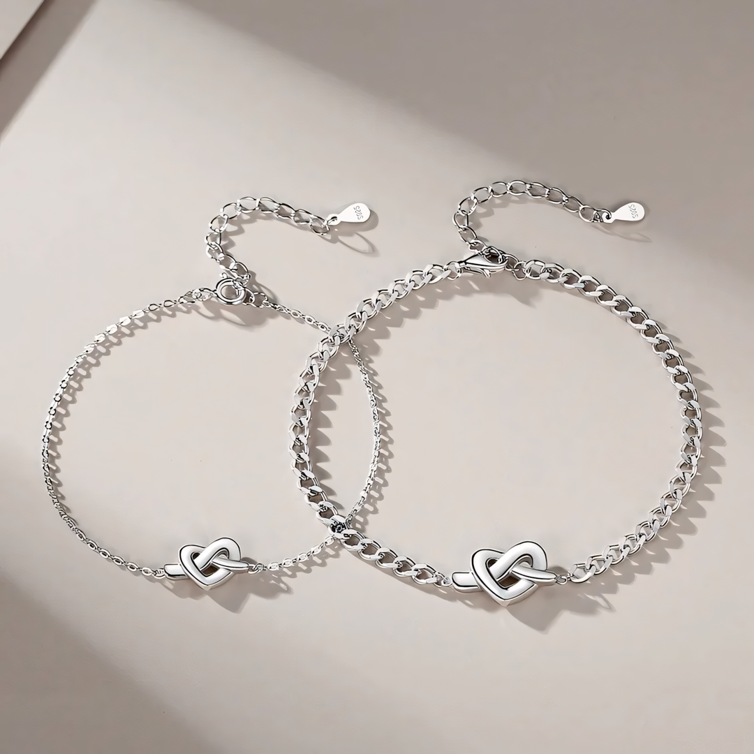 BowLift | S925 Dainty Heart Knot Love Bracelet