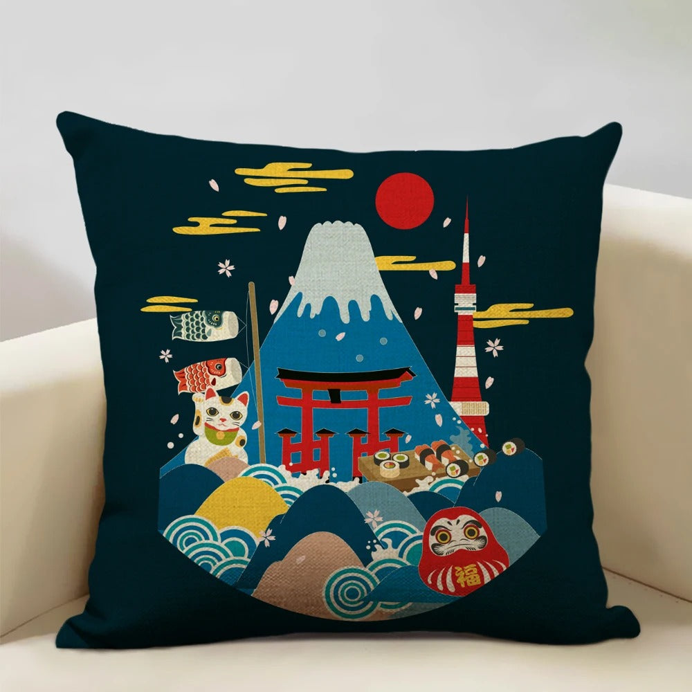 BowLift | BeauRêve Cushion Cover with Mount Fuji - Japanese Style for Any Space