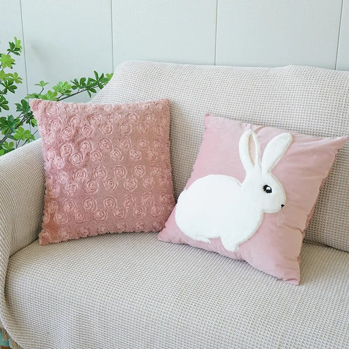 Pink Cushion Cover with Floral Pattern – Decorative Pillowcase for Living Room and Kids Room | Bowlift