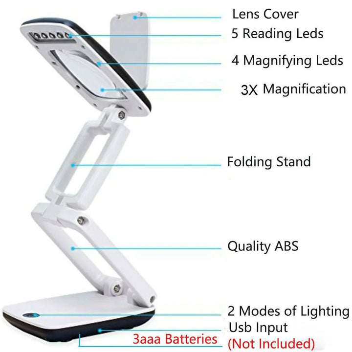 BowLift | Full Page Magnifying Glass with Light & Stand | Reading Aid for the Elderly