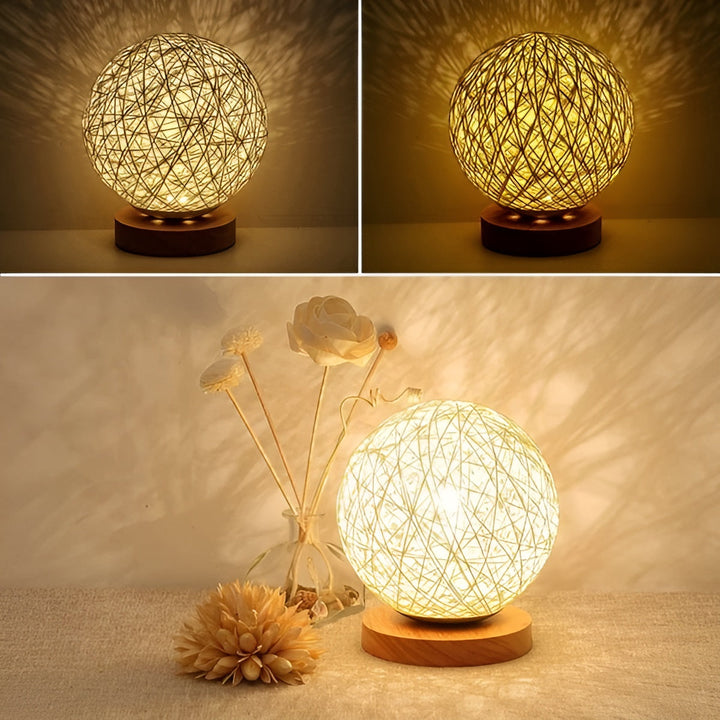 TwineGlow Light - Modern USB RechargeaBowlifte Rattan TaBowlifte Lamp | Bowlift