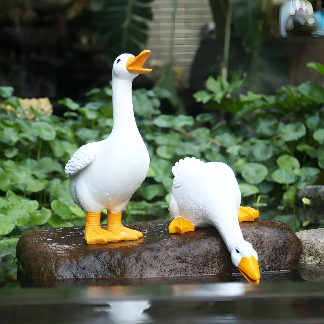 PuddlePals Sculpture – Farmhouse Style Duck & Goose Figure | Bowlift