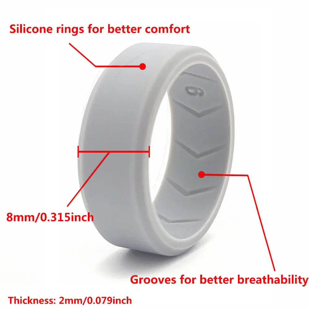 BowLift | Black Silicone Ring Set x 4– Stylish and Durable Wedding Band Alternative