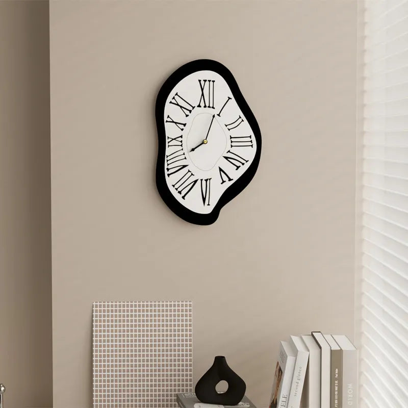 Surrealistic wall decoration clock with Roman numerals – Modern Dali-inspired wall clock for art lovers | Bowlift