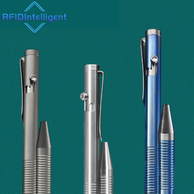 BowLift | Stonewashed Titanium Bolt Action Pen – Durable Metal Mechanical Writing Pen