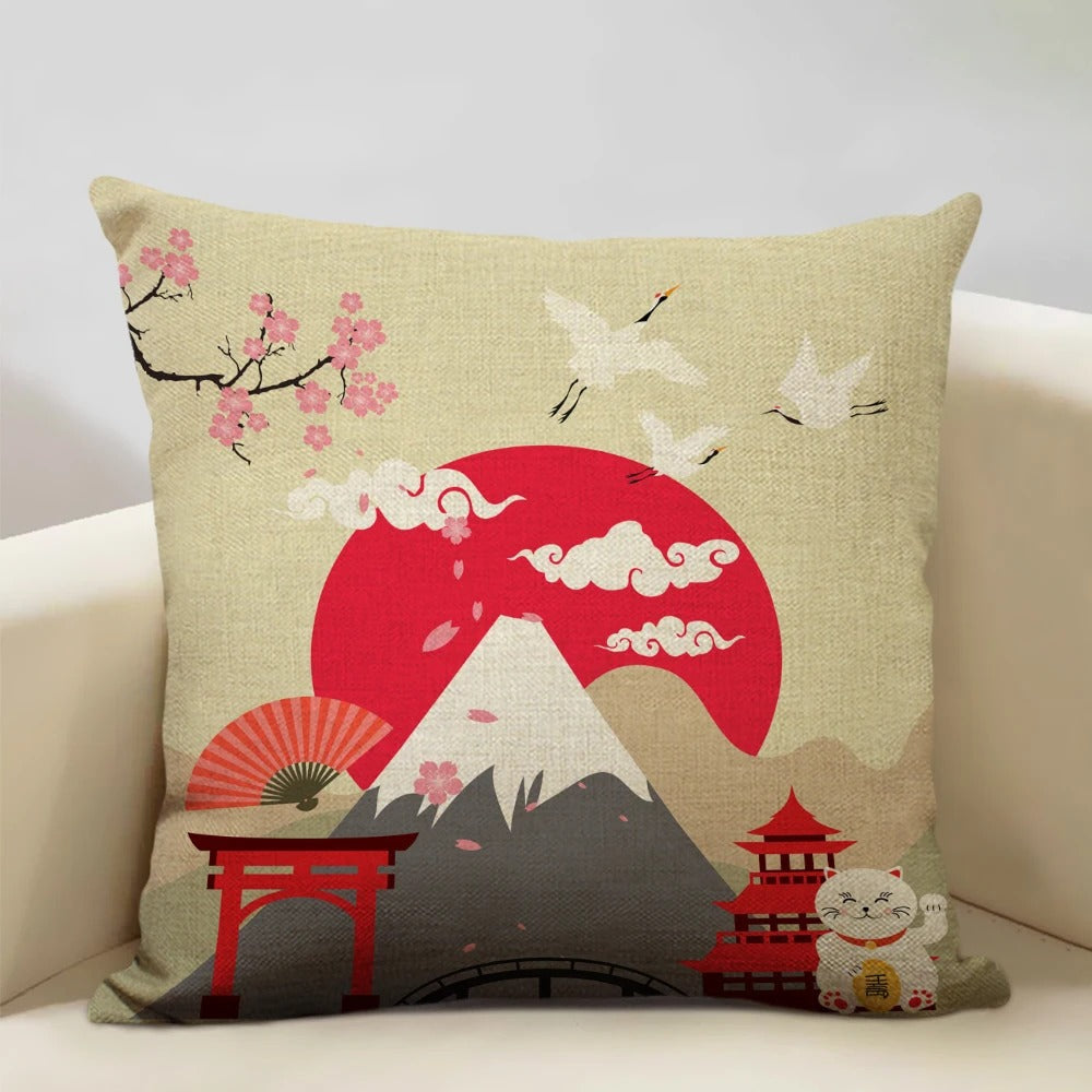 BowLift | BeauRêve Cushion Cover with Mount Fuji - Japanese Style for Any Space