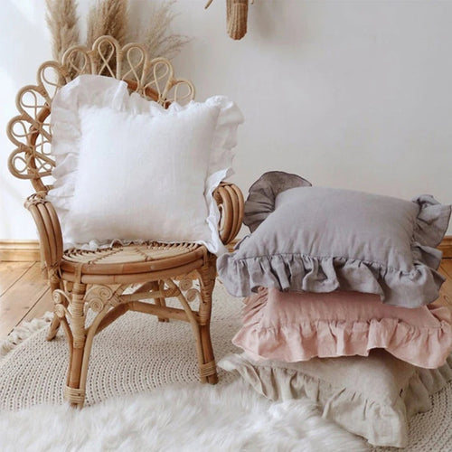 BowLift | Elegant Linen Cushion Cover - with Ruffles for Ultimate Comfort