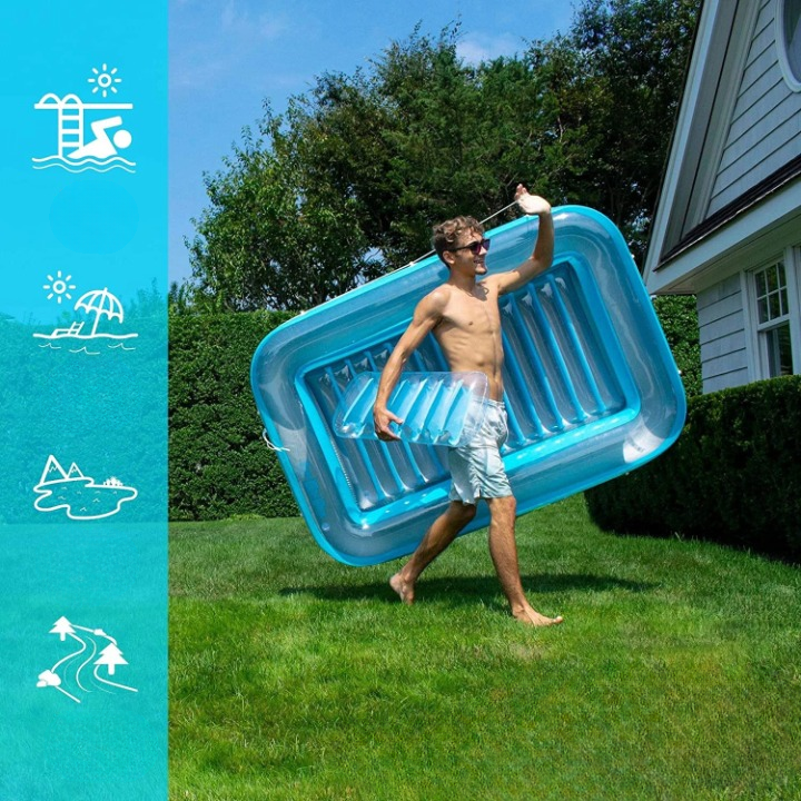 Inflatable Lounger with Headrest and Cup Holders | Bowlift