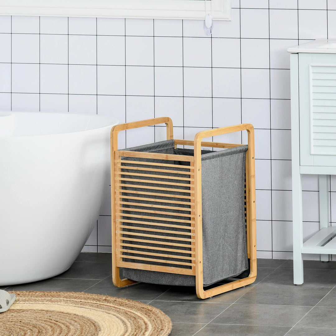 PureWeave Basket – PortaBowlifte Laundry Basket made of Bamboo with Lid | Bowlift