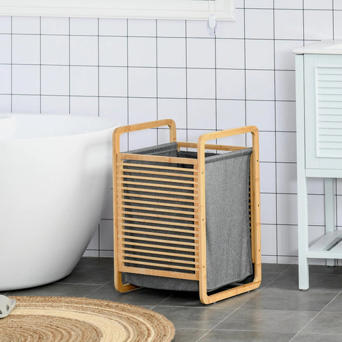 PureWeave Basket – PortaBowlifte Laundry Basket made of Bamboo with Lid | Bowlift
