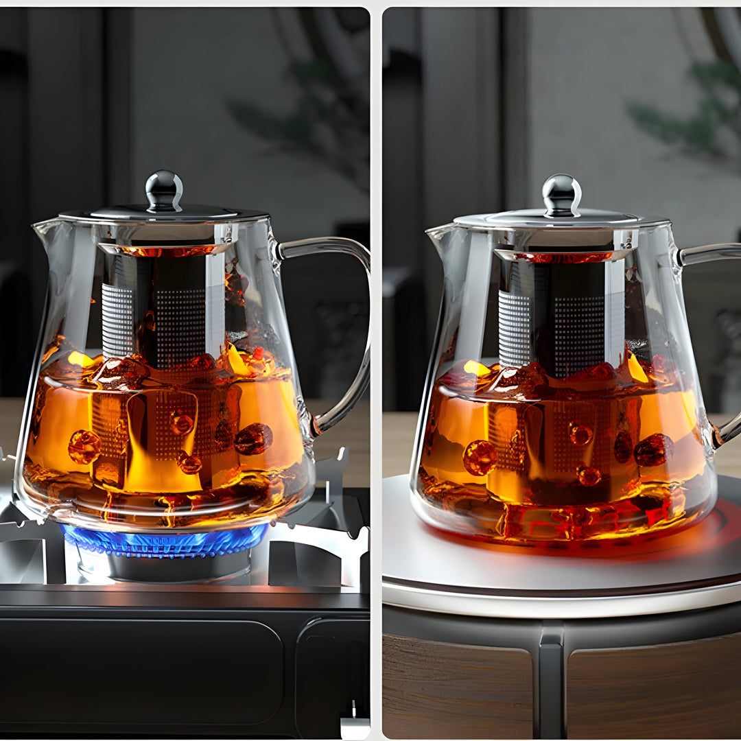 CrystalBrew Cup - Heat-resistant glass with stainless steel filter | Bowlift
