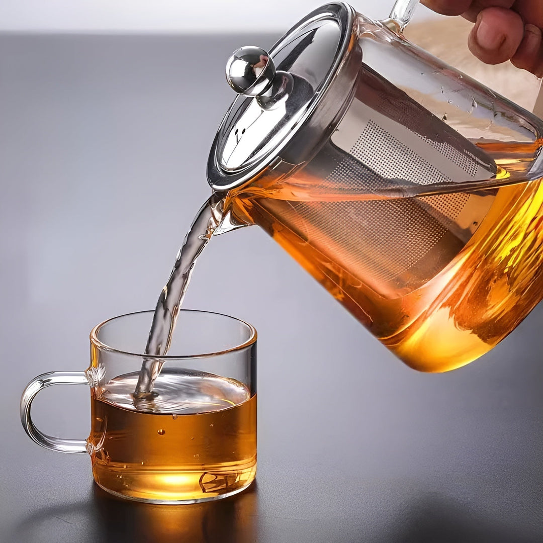 BowLift | Teekanne Claritéa | Borosilicate glass | With stainless steel filter & wooden lid | Heat resistant & dishwasher safe