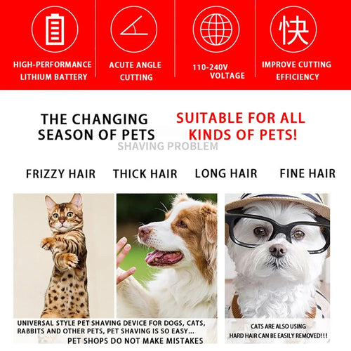 Dog Clipper Pet/Cat/Rabbit Hair Clippers Grooming Haircut Bowlift
