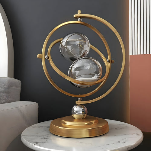 Hourglass in Globe Design – Vintage Look, Antique Style for Living Room or Office | Bowlift