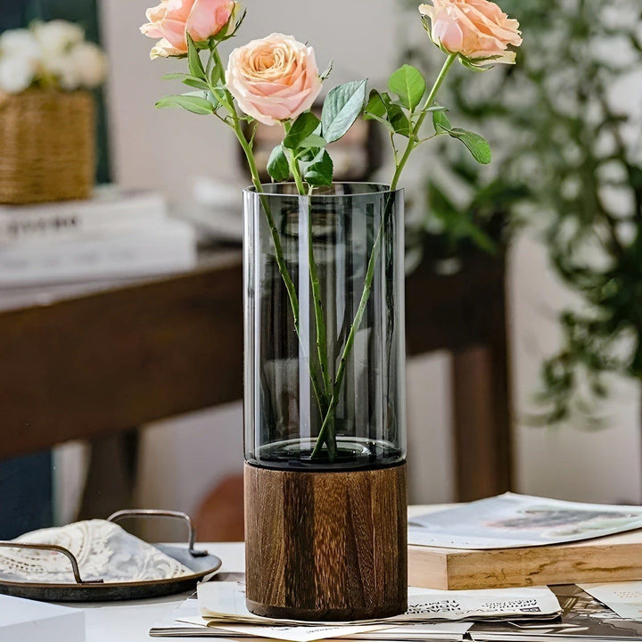 HydroGlass Vase - European Wood-Transparent Glass Vase | Bowlift
