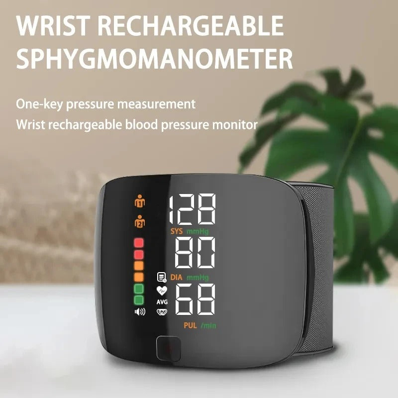 BowLift | Smart Wrist Blood Pressure Monitor – Electronic Portable Sphygmomanometer with Voice Alerts
