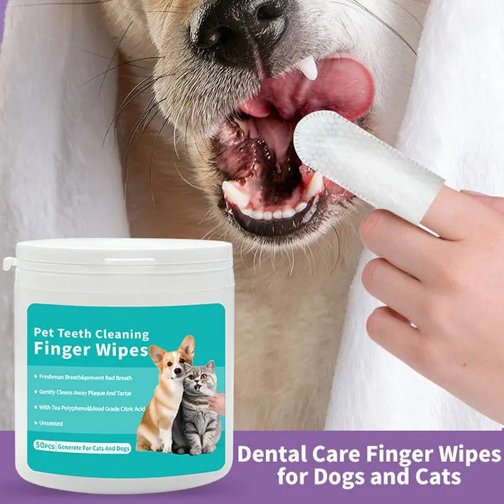 Tooth Cleaning Finger Wipes for Pets Bowlift