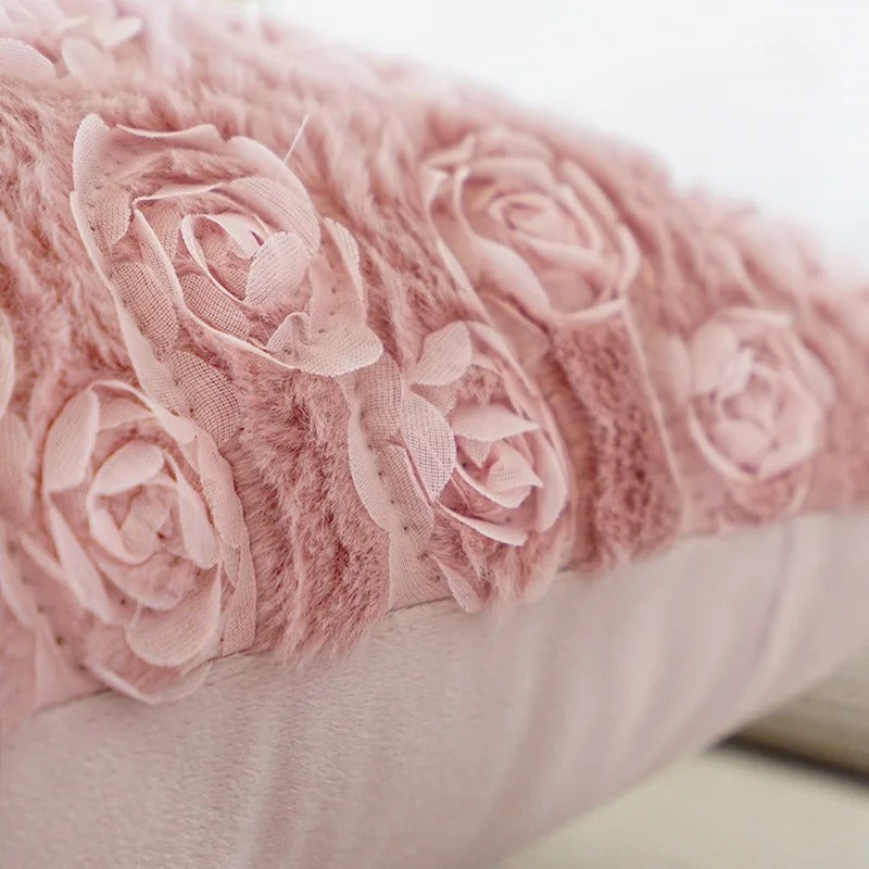 Pink Cushion Cover with Floral Pattern – Decorative Pillowcase for Living Room and Kids Room | Bowlift