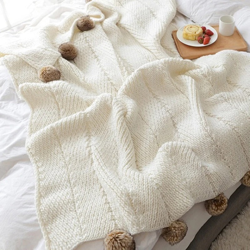 BowLift | KnitPom - Adorable Pompon Chenille Blanket