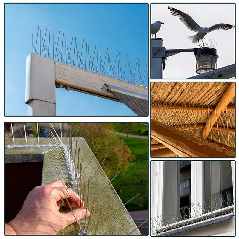 BowLift | 1PC Stainless Steel Pigeon Spikes And Bird Repeller Deterrent 25cm Balcony Anti-bird Repellent Thorn Nail Kit Pest Control