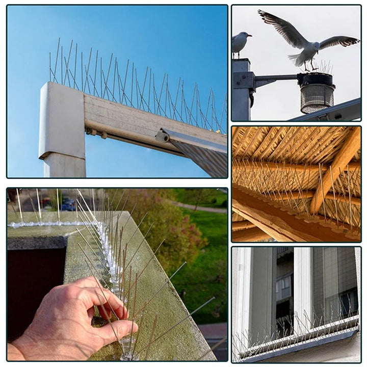 BowLift | 1PC Stainless Steel Pigeon Spikes And Bird Repeller Deterrent 25cm Balcony Anti-bird Repellent Thorn Nail Kit Pest Control