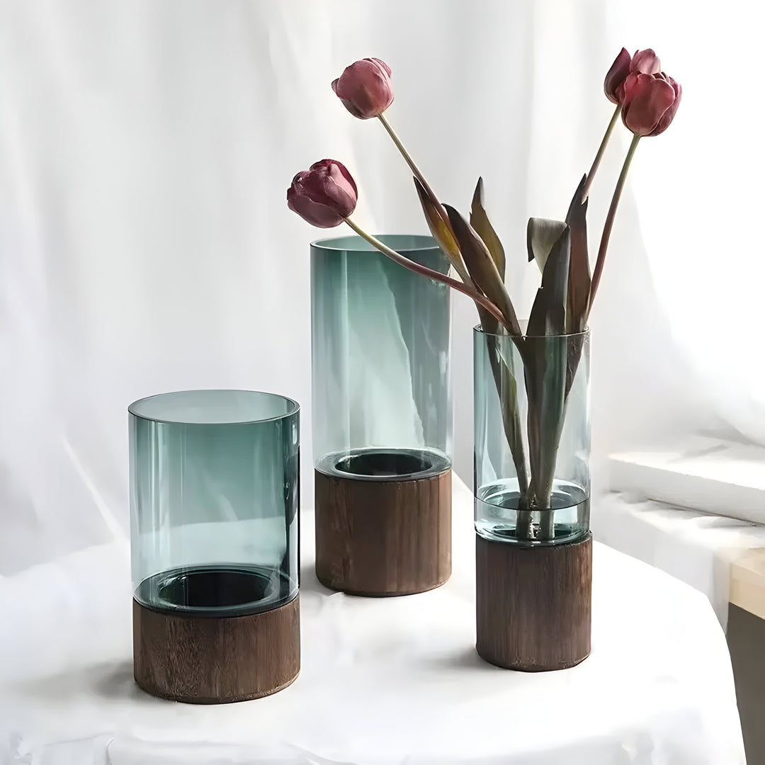 TranquilBowliftoom Vase – European Hydroponics Wood and Glass Vase | Bowlift