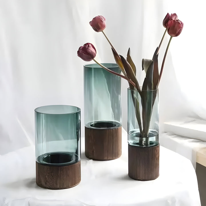 TranquilBowliftoom Vase – European Hydroponics Wood and Glass Vase | Bowlift