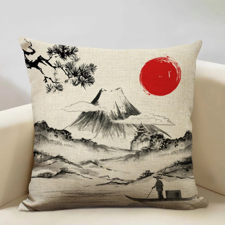 BowLift | BeauRêve Cushion Cover with Mount Fuji - Japanese Style for Any Space