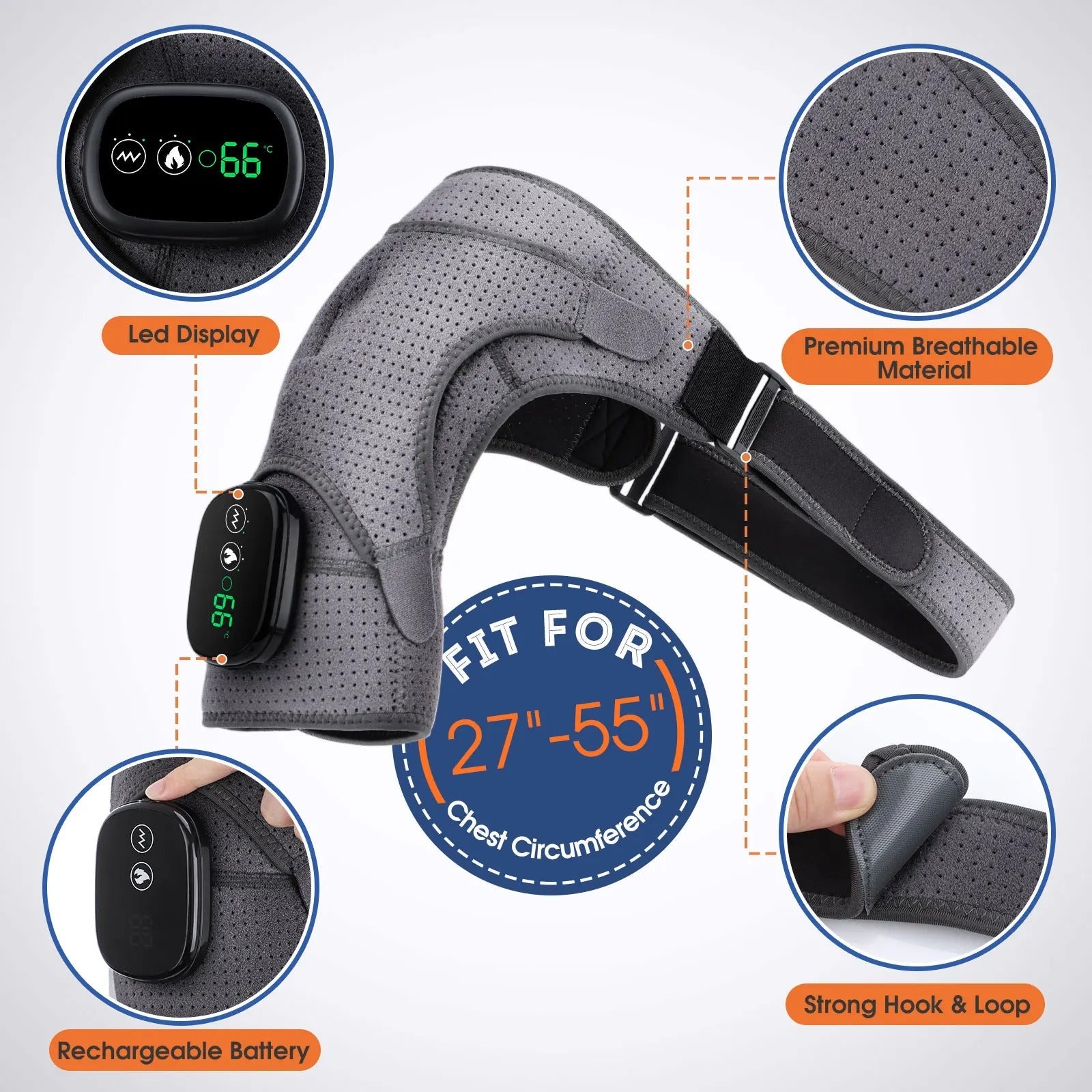 BowLift | Adjustable Shoulder Heat Massager for Posture improvement & Tension Reduction
