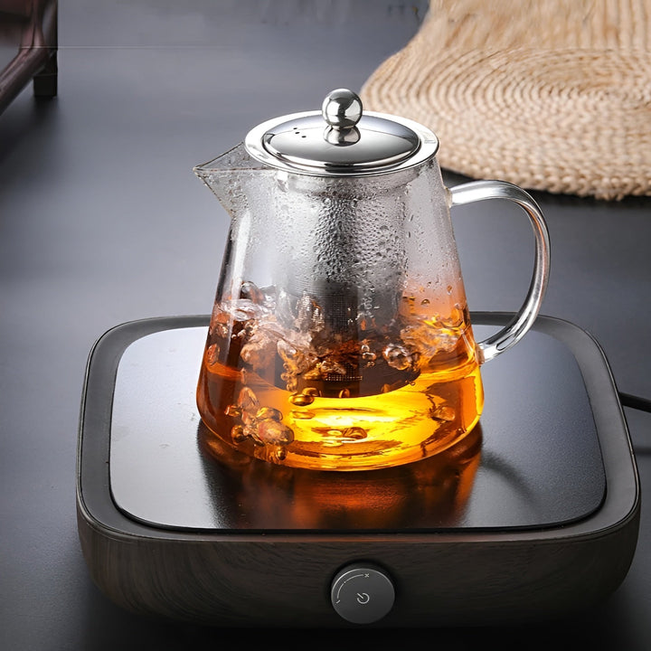 Heat-resistant tea set made of borosilicate glass – with filter | Ideal for brewing flower tea | Bowlift