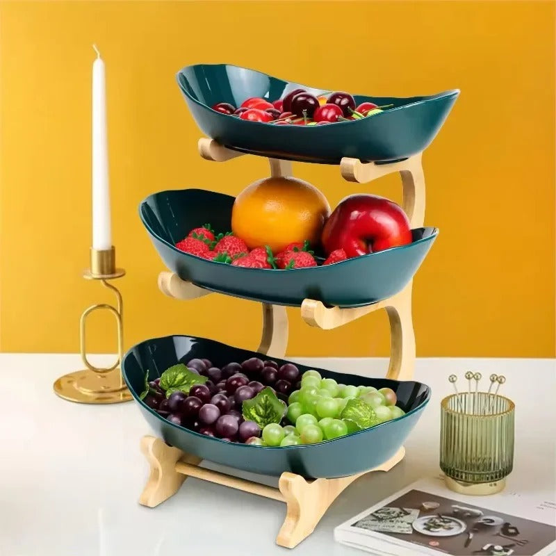 BowLift | BambuNest – Modern Bamboo Fruit Basket with Removable Trays & Multi-Tier Design