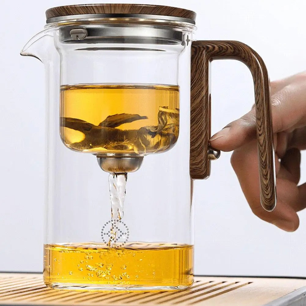TranquilSip Teekanne – Magnetic Switch Filter Glass Teapot | Bowlift