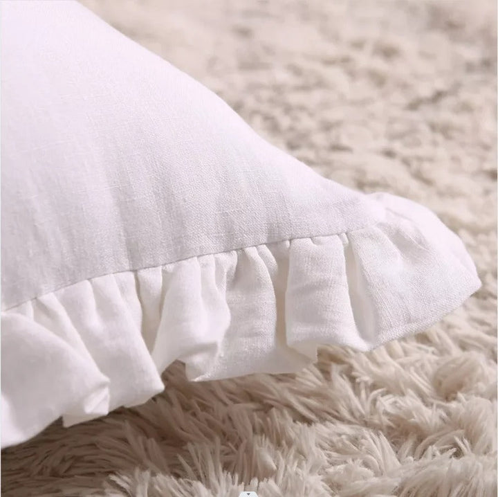 BowLift | Elegant Linen Cushion Cover - with Ruffles for Ultimate Comfort