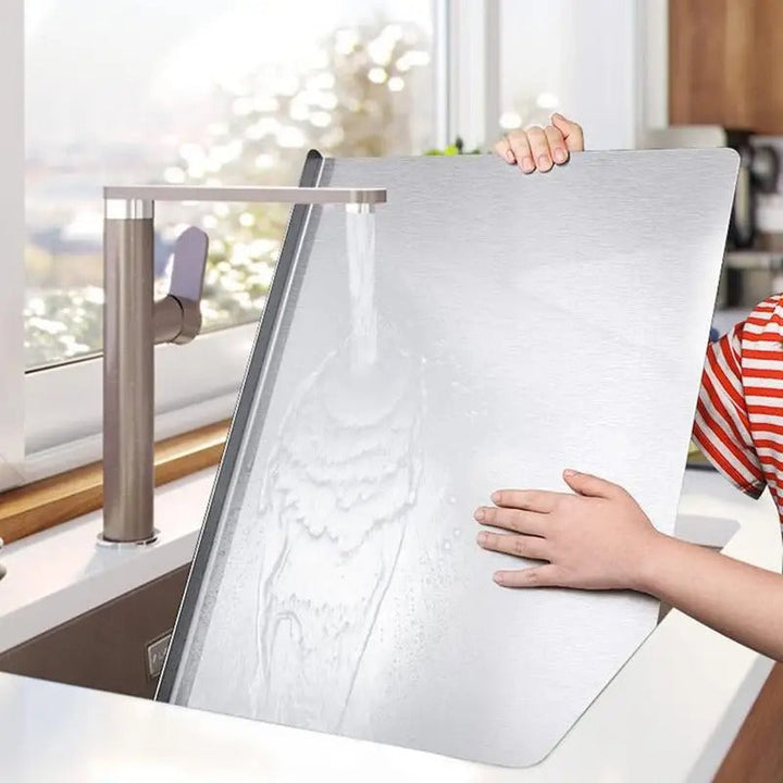 BowLift | High-quality cutting board made of stainless steel with edge – ideal for homemade pizza, pastries, and more!