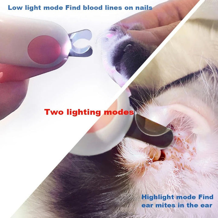 Professional Nail Clipper for Pets with Integrated Light Bowlift