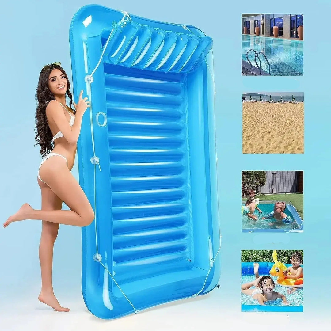 Inflatable Lounger with Headrest and Cup Holders | Bowlift