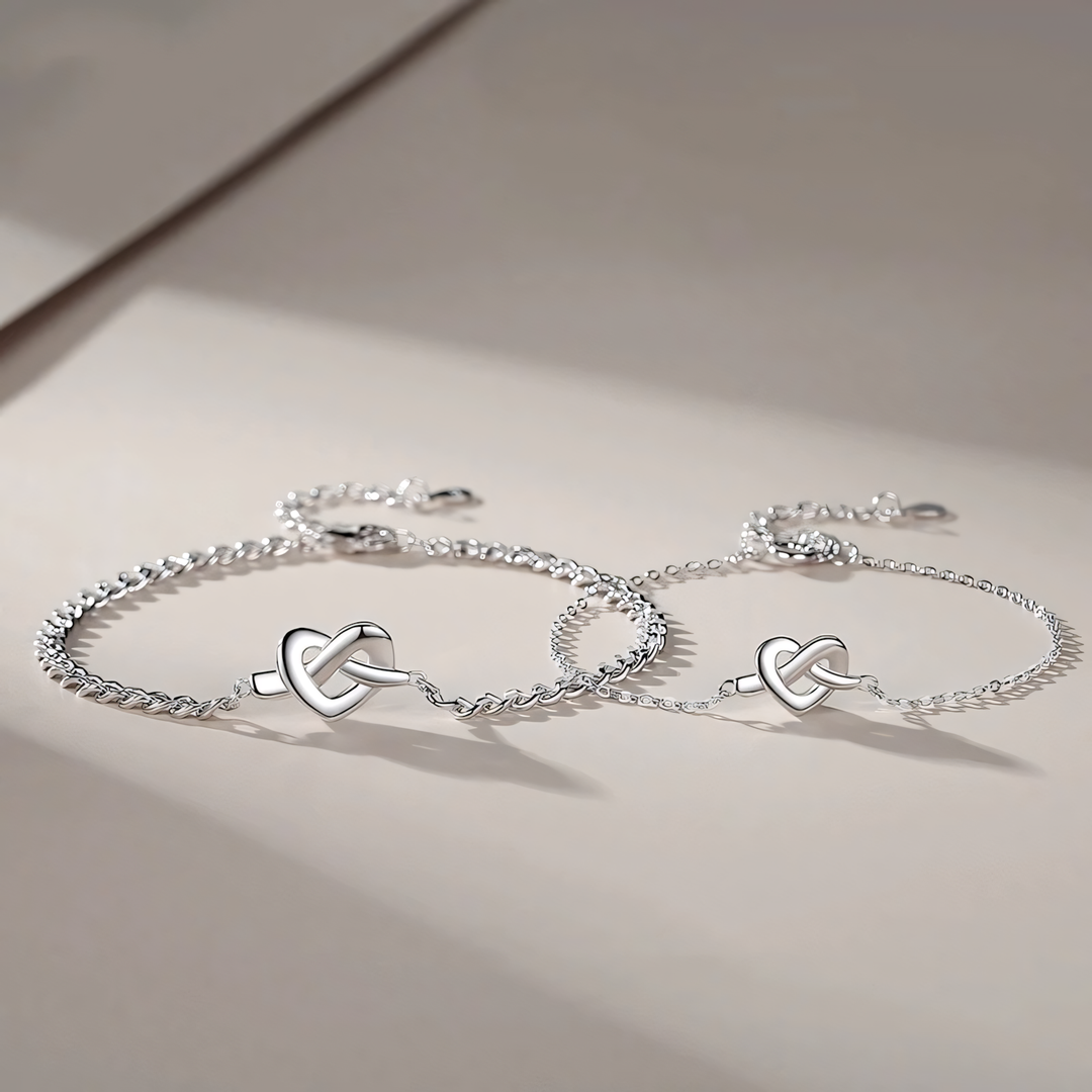 BowLift | S925 Dainty Heart Knot Love Bracelet