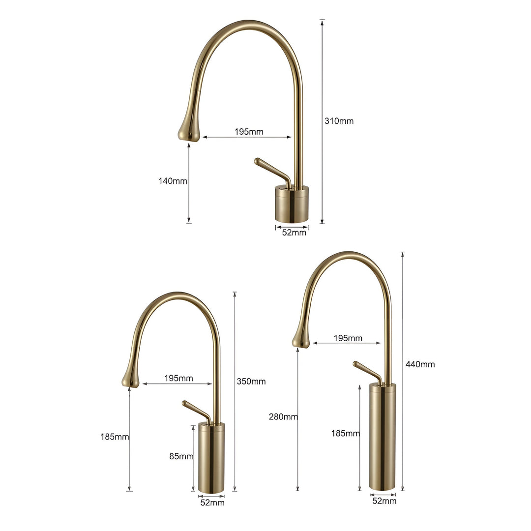 Washbasin tap in brushed look – countertop tap, hot-cold mixer, brass fitting for the living area | Bowlift
