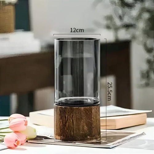 HydroGlass Vase - European Wood-Transparent Glass Vase | Bowlift