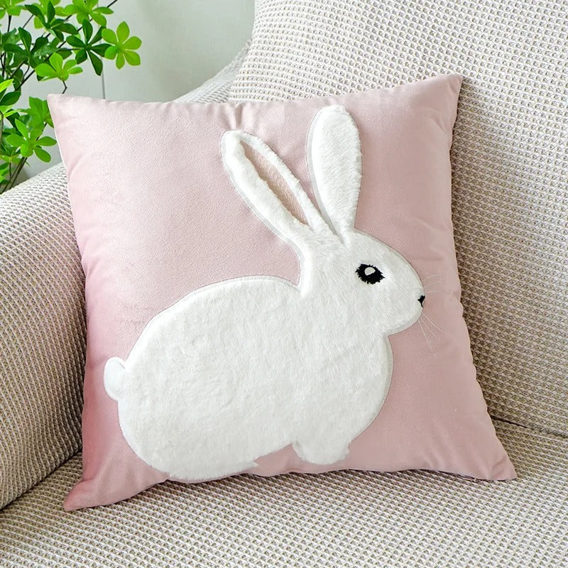 Pink Cushion Cover with Floral Pattern – Decorative Pillowcase for Living Room and Kids Room | Bowlift