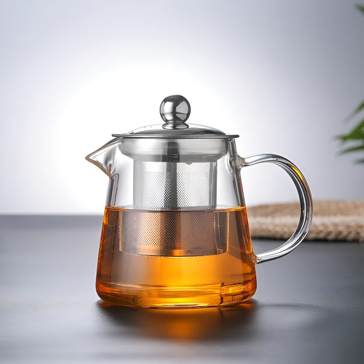 Heat-resistant tea set made of borosilicate glass – with filter | Ideal for brewing flower tea | Bowlift