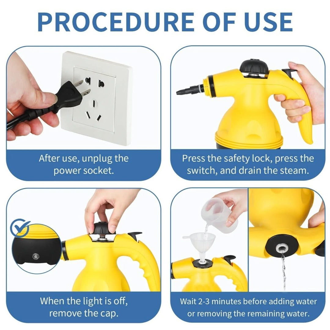 BowLift | Chemical-free steam cleaner with 8 attachments for household, clothes & windows